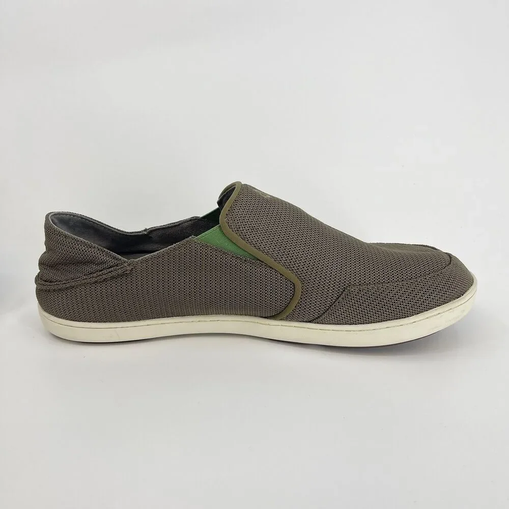 Olukai Mens Size 13 Nohea Mesh Brown Taupe Slip On Casual Comfort Shoes